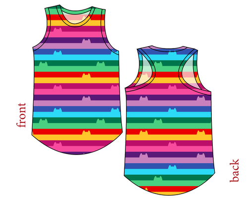 Meow Stripes Ladies' Summer Tank