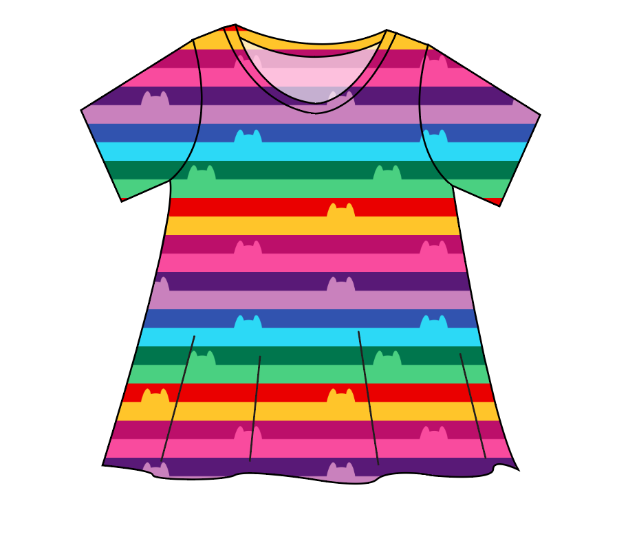 Meow Stripes Ladies' Swing Tee