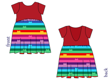 Load image into Gallery viewer, Meow Stripes Low Back Dress