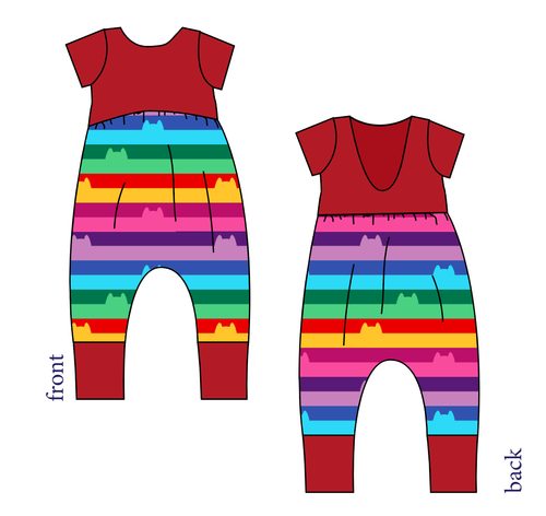 Meow Stripes Low Back Romper and Bubble Romper