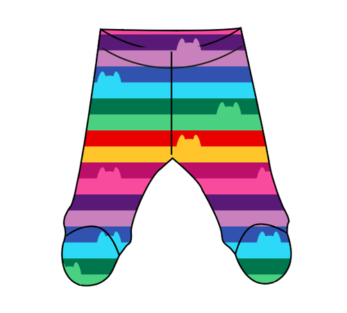 Meow Stripes Newborn Footed Pants