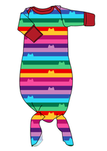 Load image into Gallery viewer, Meow Stripes Newborn Knotted Gown