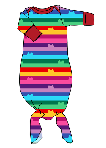 Meow Stripes Newborn Knotted Gown