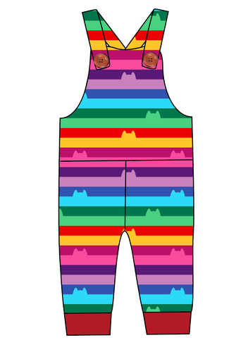 Meow Stripes Overalls and Shortalls