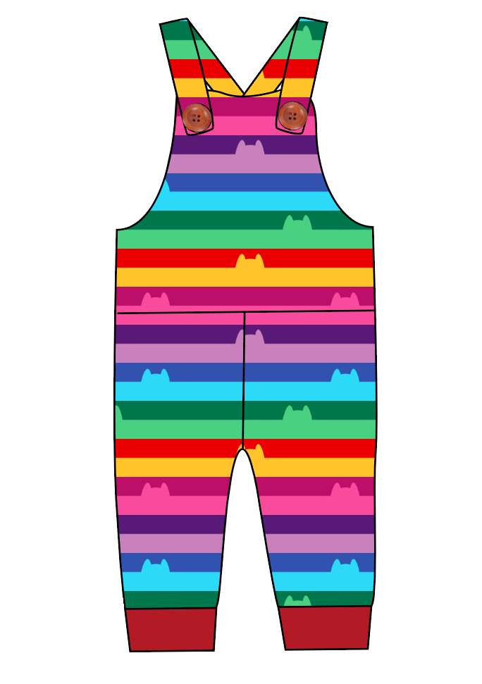Meow Stripes Overalls and Shortalls