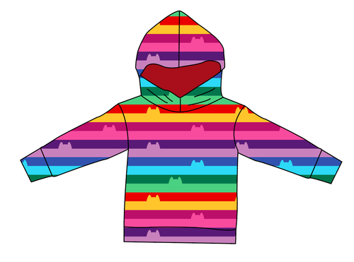 Meow Stripes Oversized Hoodie