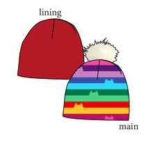 Load image into Gallery viewer, Meow Stripes Slouchy Beanie (Reversible!)