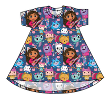 Load image into Gallery viewer, Gabby Cats Basic T-Shirt Dress