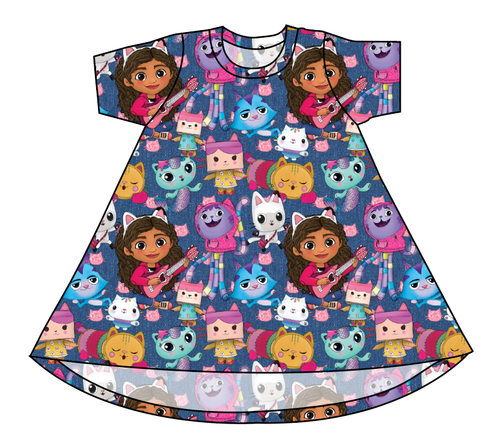 Gabby Cats Basic T-Shirt Dress