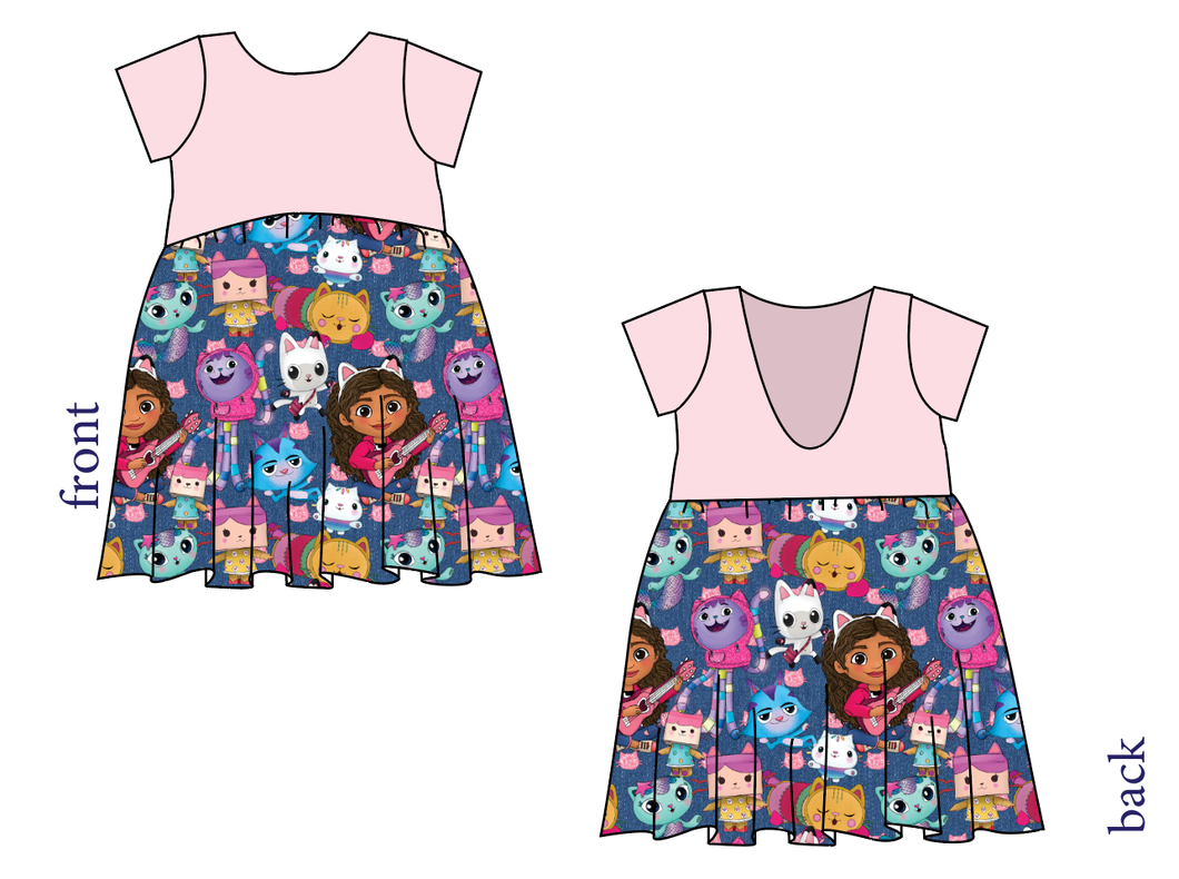 Gabby Cats Low Back Dress