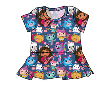 Load image into Gallery viewer, Gabby Cats Peplum Top