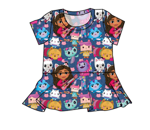 Gabby Cats Peplum Top