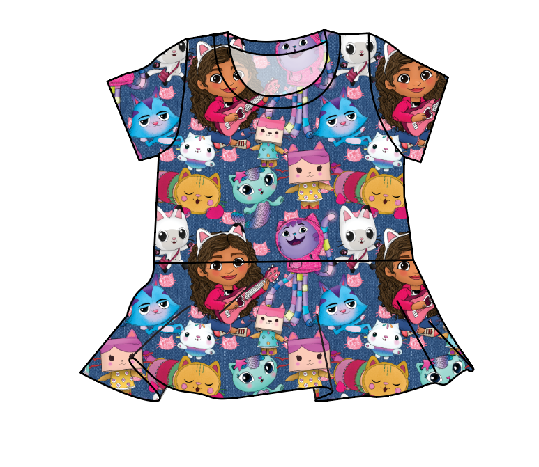 Gabby Cats Peplum Top