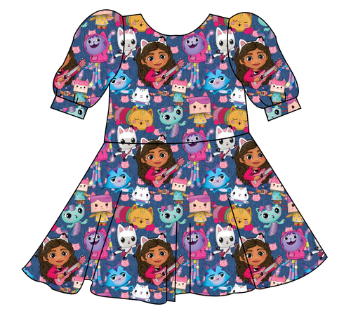 Gabby Cats Prairie Dress
