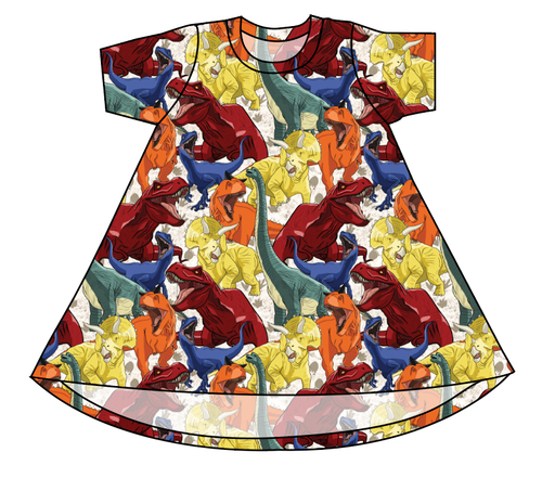 Jurassic Dinos Basic T-Shirt Dress
