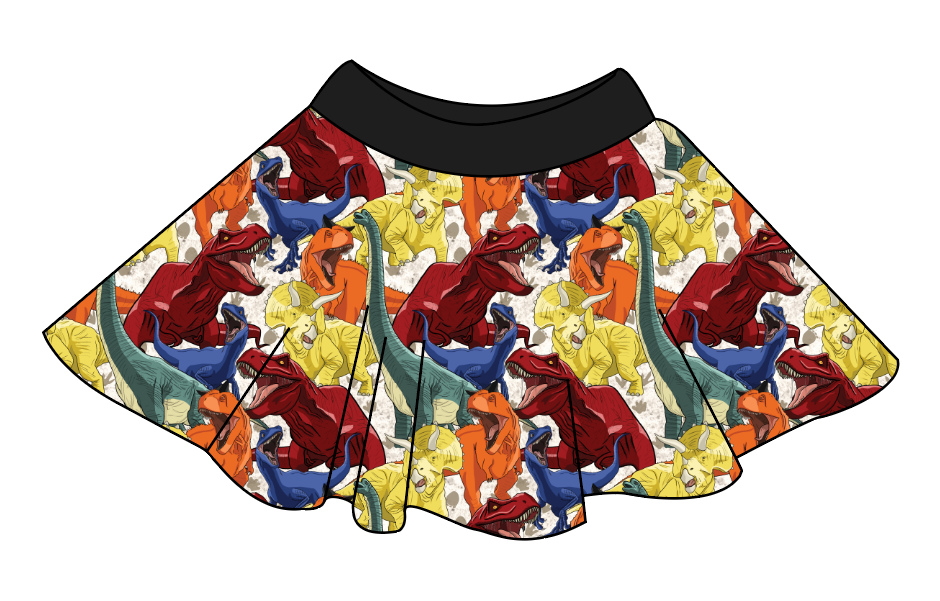 Jurassic Dinos Circle Skirt