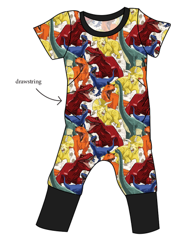Jurassic Dinos Grow With Me Pants And Shorts Romper