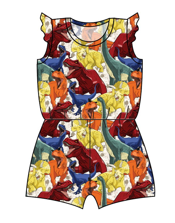 Jurassic Dinos Ivy Summer Romper