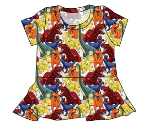 Jurassic Dinos Ladies' Peplum Top