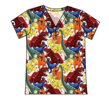 Load image into Gallery viewer, Jurassic Dinos Ladies&#39; Slouchy V-Neck Tee
