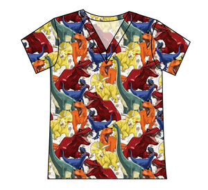 Jurassic Dinos Ladies' Slouchy V-Neck Tee