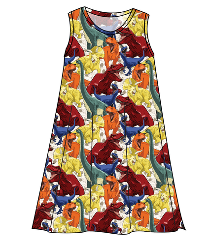Jurassic Dinos Ladies' Swing Dress