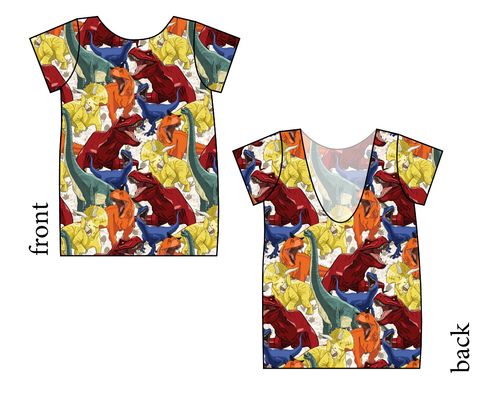 Jurassic Dinos Low Back Ballerina Tee