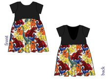 Load image into Gallery viewer, Jurassic Dinos Low Back Dress