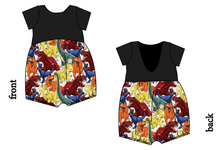 Load image into Gallery viewer, Jurassic Dinos Low Back Romper and Bubble Romper