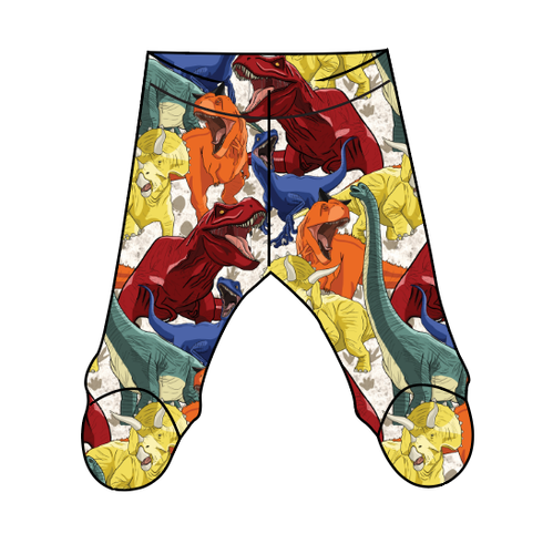 Jurassic Dinos Newborn Footed Pants