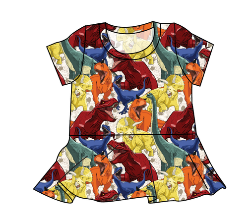 Jurassic Dinos Peplum Top