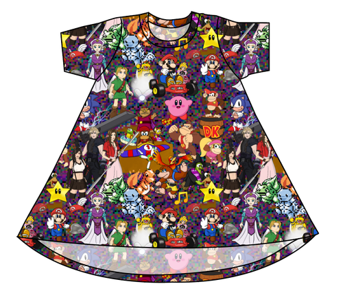 90s Gamer Basic T-Shirt Dress