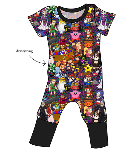 90s Gamer Grow With Me Pants And Shorts Romper