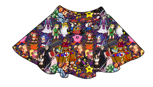 90s Gamer Ladies' Circle Skirt