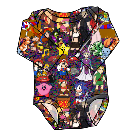 90s Gamer Lap Neck Bodysuit
