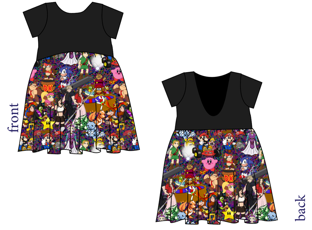 90s Gamer Low Back Dress