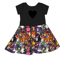 Load image into Gallery viewer, 90s Gamer Molly Heart Back Twirly Dress