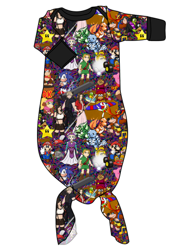 90s Gamer Newborn Knotted Gown