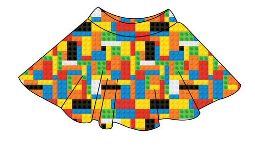 Rad Blocks Ladies' Circle Skirt