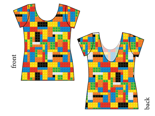 Rad Blocks Ladies' Low Back Ballerina Tee