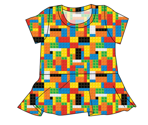 Rad Blocks Ladies' Peplum Top