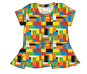 Rad Blocks Ladies' Peplum Top