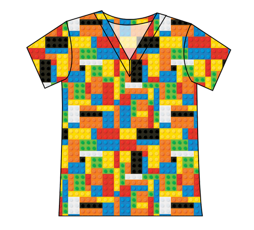 Rad Blocks Ladies' Slouchy V-Neck Tee