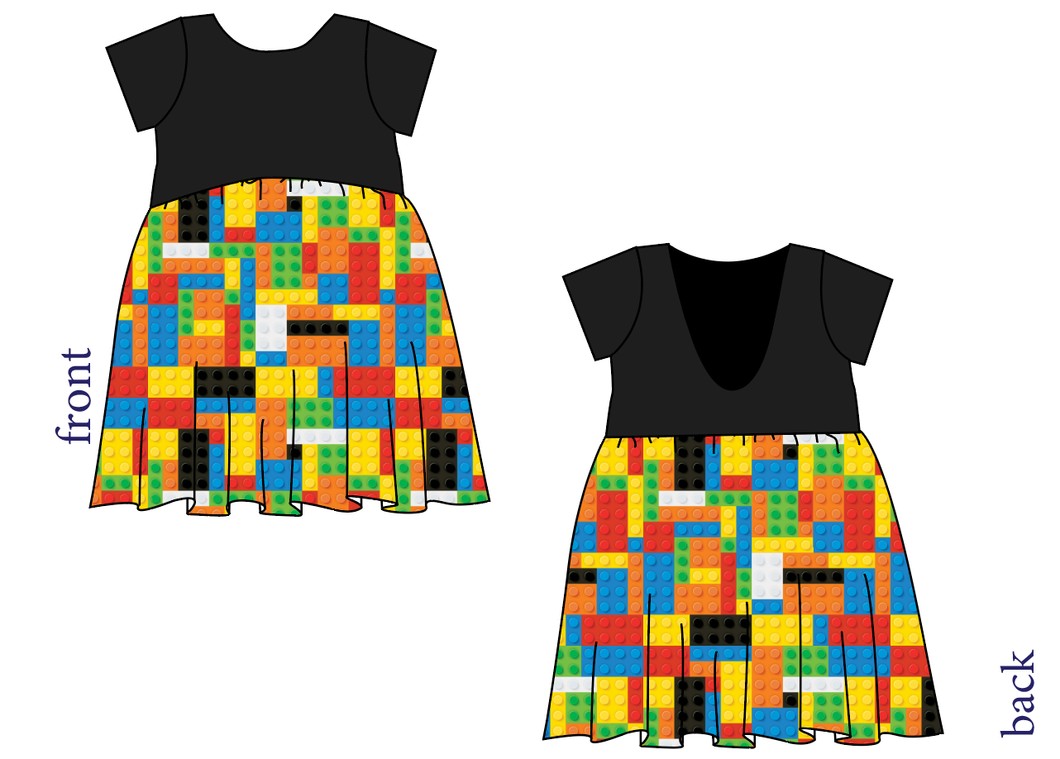 Rad Blocks Low Back Dress