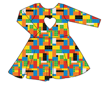 Load image into Gallery viewer, Rad Blocks Molly Heart Back Twirly Dress
