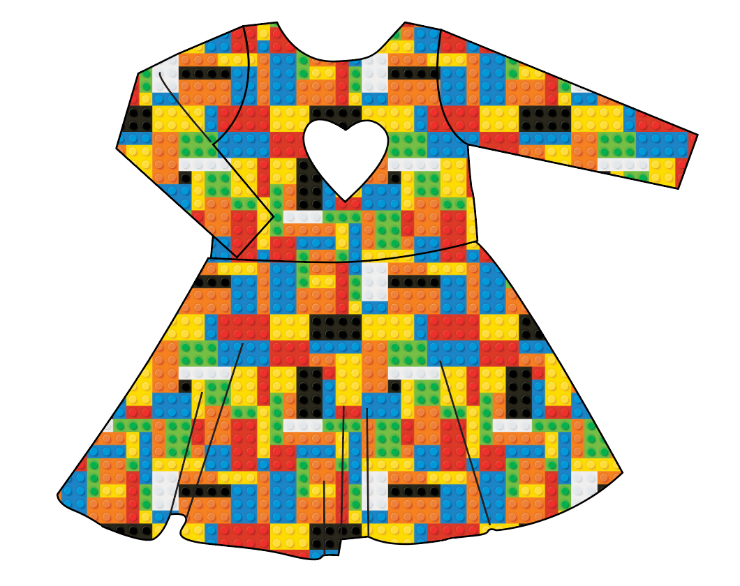 Rad Blocks Molly Heart Back Twirly Dress