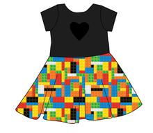 Load image into Gallery viewer, Rad Blocks Molly Heart Back Twirly Dress