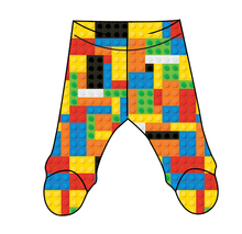 Load image into Gallery viewer, Rad Blocks Newborn Footed Pants