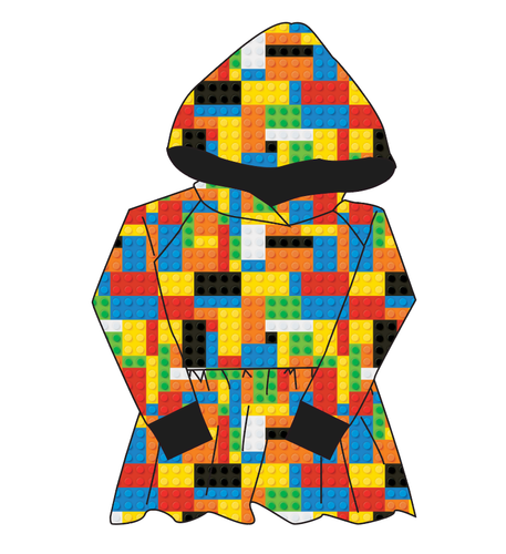 Rad Blocks Peplum Hoodie (or Crewneck)