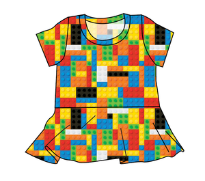Rad Blocks Peplum Top